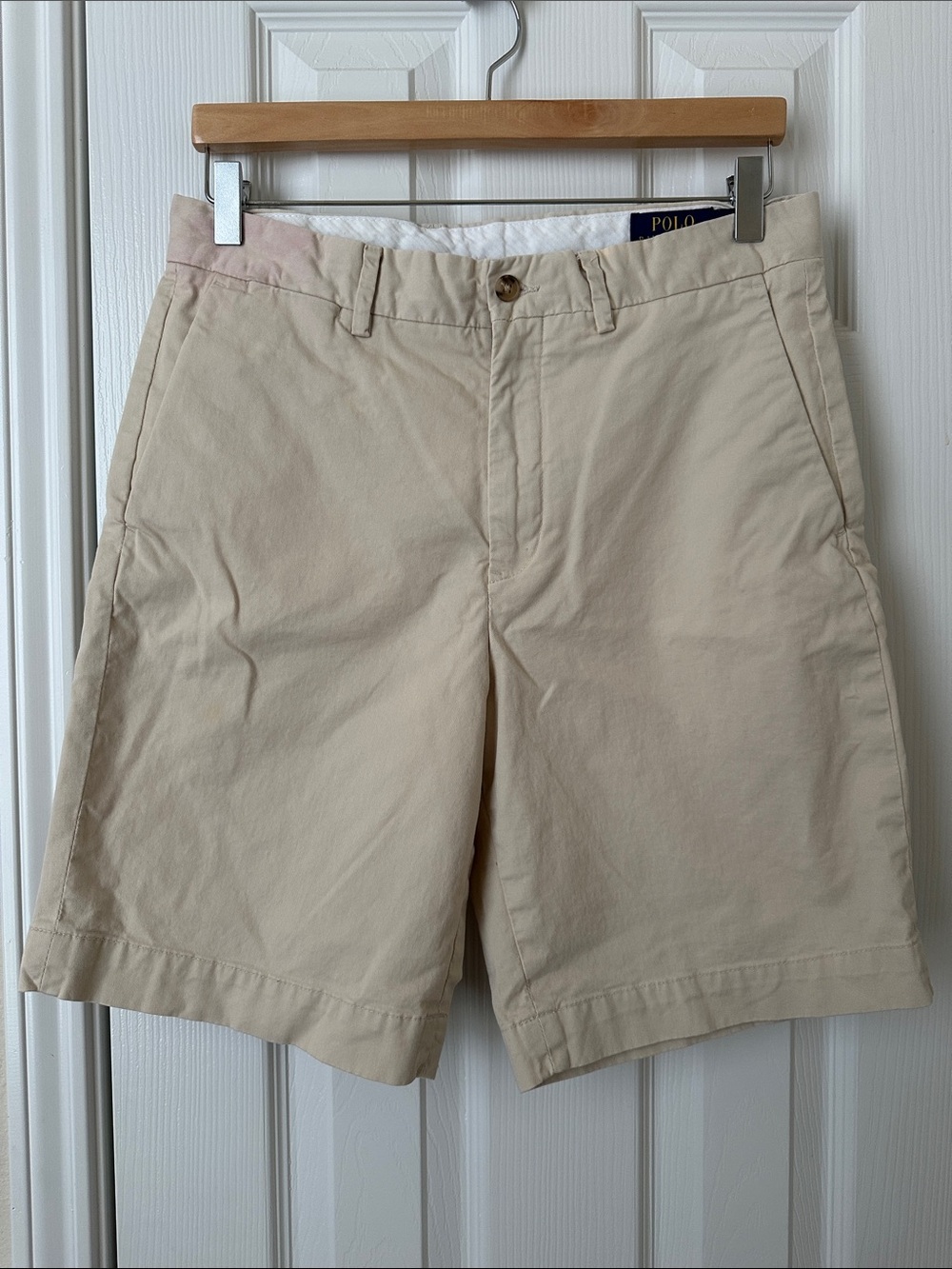 Polo by Ralph Lauren Beige Flat Front Cotton Shorts